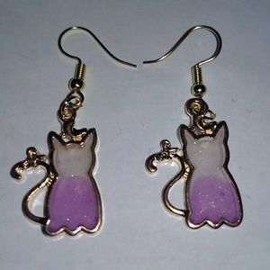 Jewelry - KITTY CAT EARRINGS - Cute Kitten Gold Jewelry Jewelry - KITTY CAT EARRINGS - Cute Kitten Gold Jewelry